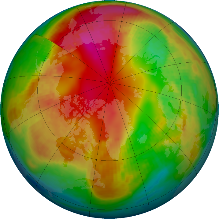 Arctic ozone map for 09 February 2001